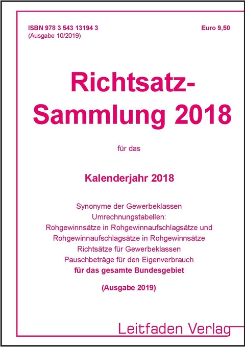Richtsatz-Sammlung 2018