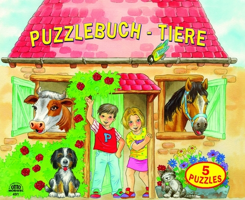 Puzzlebuch Bauernhoftiere 5 Puzzles (12 teilig) mit gereimten Texten - J. Fischer