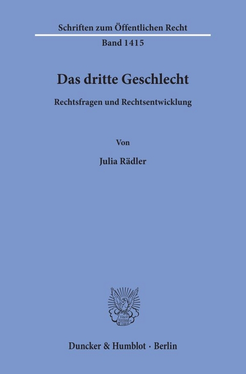 Das dritte Geschlecht. - Julia R&auml;dler