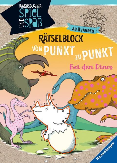 R&auml;tselblock von Punkt zu Punkt: Bei den Dinos - Martine Richter, Cornelia Rist