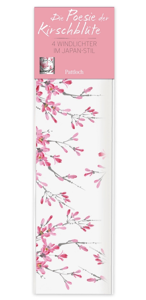 Die Poesie der Kirschbl&uuml;te - 4 Windlichter im Japan-Stil