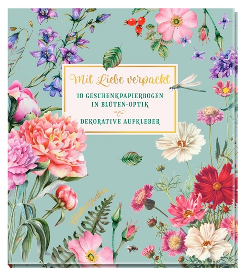 Mit Liebe verpackt - 10 Geschenkpapierbogen in Bl&uuml;ten-Optik -  GROH Verlag