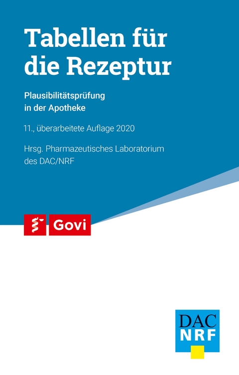 Tabellen f&uuml;r die Rezeptur - 