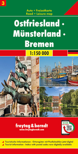 Ostfriesland - M&uuml;nsterland - Bremen, Autokarte 1:150.000, Blatt 3 - 