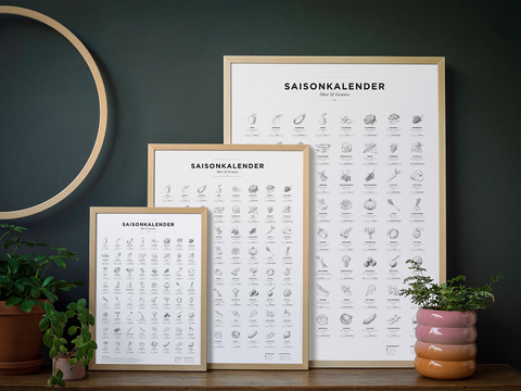 Saisonkalender Obst & Gem&uuml;se in A2, K&uuml;chenkalender