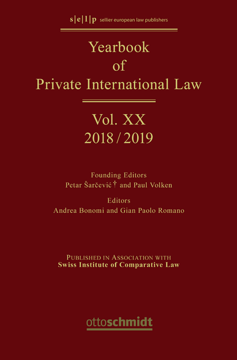 Yearbook of Private International Law Vol. XX &ndash; 2018/2019 - 