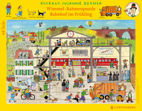 Wimmel-Rahmenpuzzle Bahnhof im Fr&uuml;hling (Kinderpuzzle) - Rotraut Susanne Berner