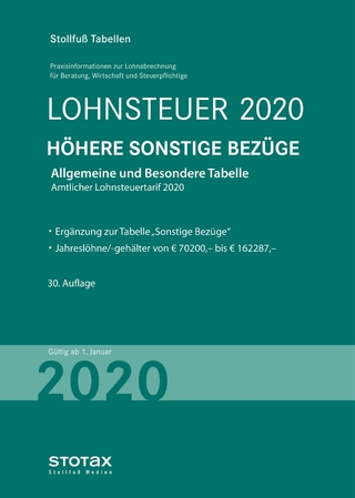 Tabelle, Lohnsteuer 2020 Höhere Sonstige Bezüge