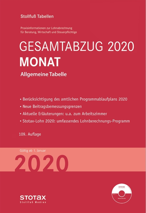Tabelle, Gesamtabzug 2020 Monat
