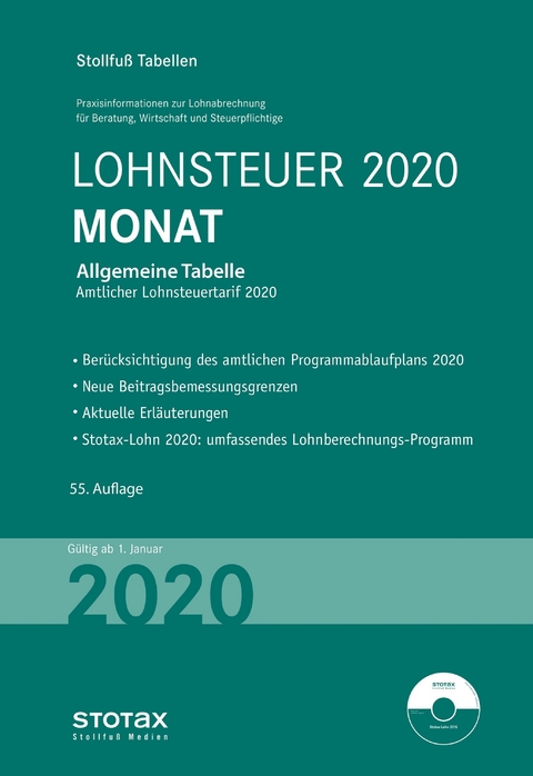 Tabelle, Lohnsteuer 2020 Monat