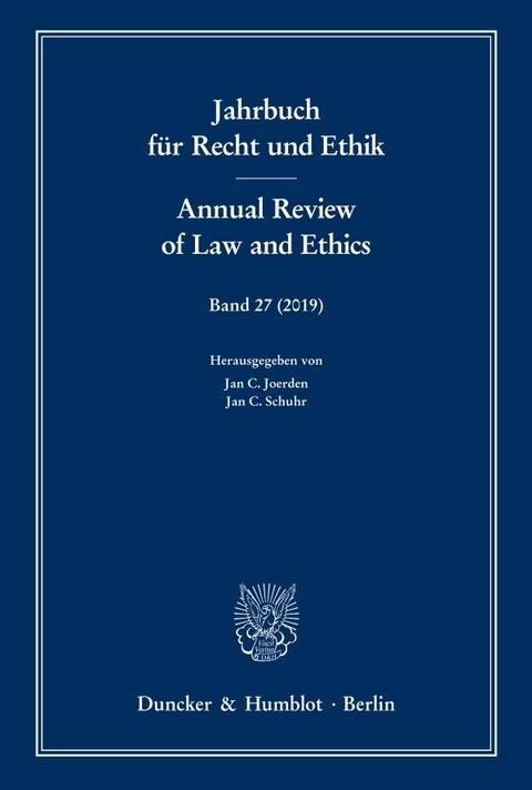 Jahrbuch f&uuml;r Recht und Ethik - Annual Review of Law and Ethics. - 