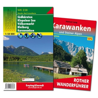 Karawanken Wanderungen-Set, Wanderführer + Wanderkarte 1:50.000, in praktischer Umhängetasche