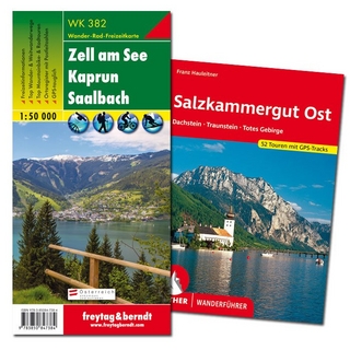 Salzkammergut Wanderungen-Set, Wanderführer + Wanderkarte 1:50.000, in praktischer Umhängetasche