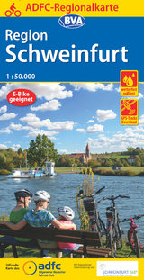 ADFC-Regionalkarte Schweinfurt, 1:50.000, mit Tagestourenvorschl&auml;gen, rei&szlig;- und wetterfest, E-Bike-geeignet, GPS-Tracks Download