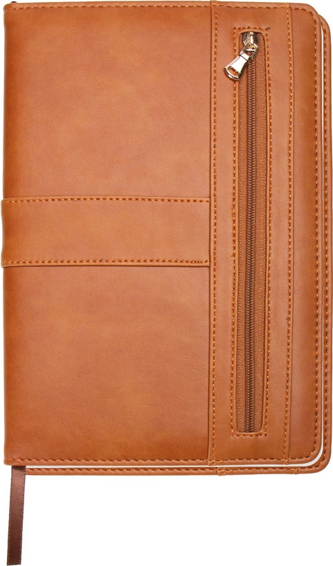 Trötsch Notizbuch mit Reißverschluss Braun - 