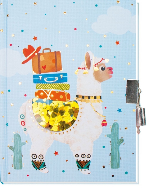 Tr&ouml;tsch Tagebuch mit Pailletten Lama
