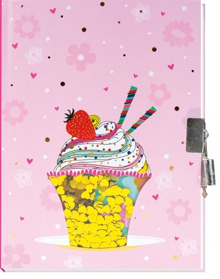 Trötsch Tagebuch mit Pailletten Herz Eiscreme