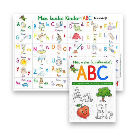 Mein buntes Kinder-ABC DIN A4 in Grundschrift + Mein erstes Schreiblernheft Grundschrift - Helga Momm
