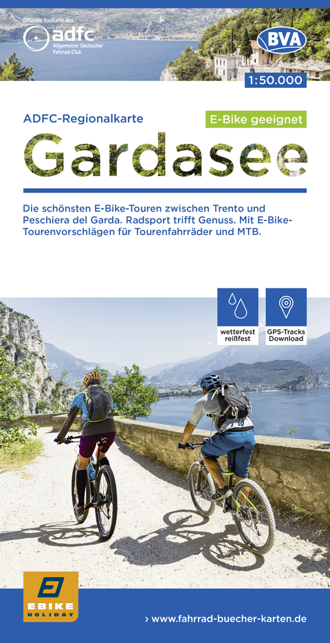 ADFC-Regionalkarte Gardasee, 1:50.000, rei&szlig;- und wetterfest, GPS-Tracks Download