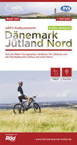 ADFC-Radtourenkarte DK1 D&auml;nemark/J&uuml;tland Nord 1:150.000, rei&szlig;- und wetterfest, E-Bike geeignet, GPS-Tracks Download