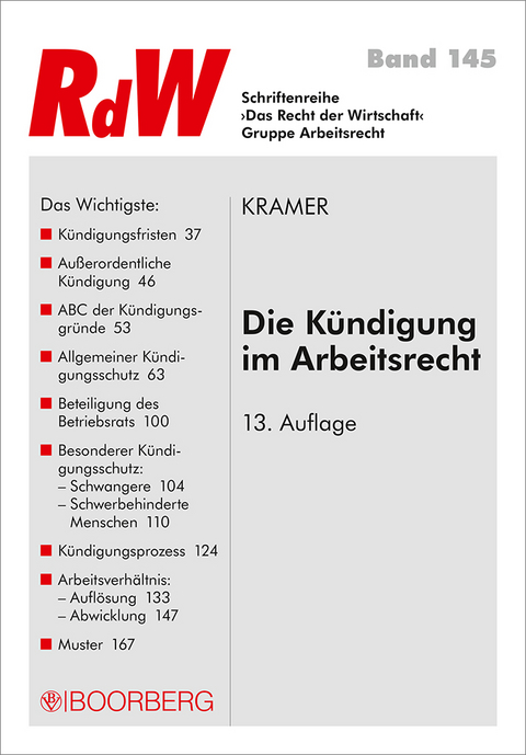 Die Kündigung im Arbeitsrecht - Karin Kramer