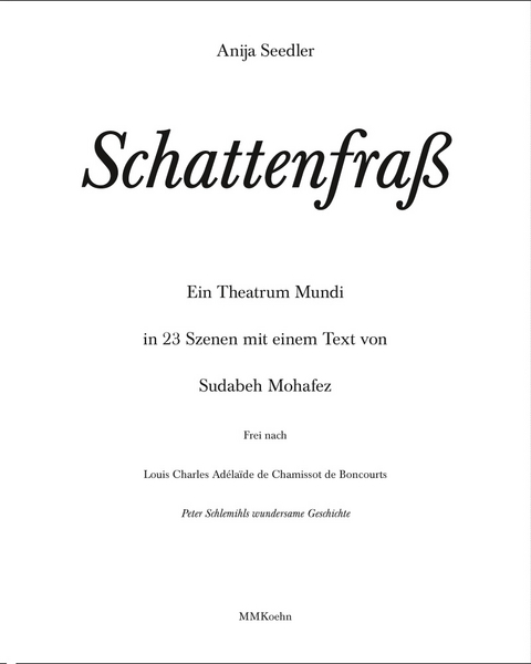 Anija Seedler: Schattenfra&szlig; - Anija Seedler, Sudabeh Mohafez