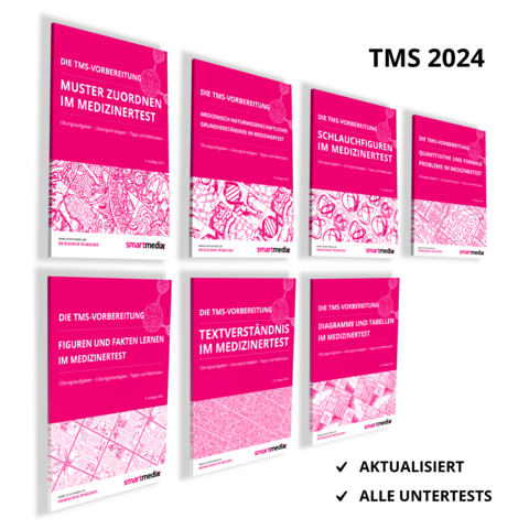Die TMS-Vorbereitung 2024 SET: &Uuml;bungsb&uuml;cher zu allen Untertests f&uuml;r den Medizinertest in Deutschland mit &Uuml;bungsaufgaben, L&ouml;sungsstrategien, Tipps und Methoden (Test f&uuml;r Medizinische Studieng&auml;nge) - 