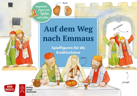 Auf dem Weg nach Emmaus. Erz&auml;hlschienen-Figurenset
