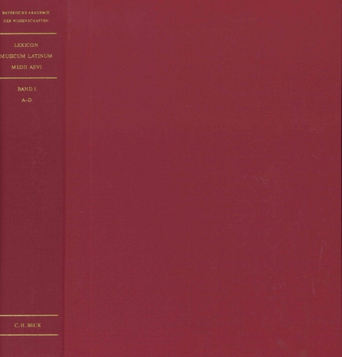 Lexicon Musicum Latinum Medii Aevi Einbanddecke zu Band 1, A-D