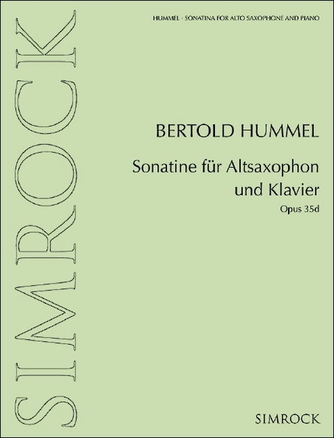 Sonatine f&uuml;r Altsaxophon und Klavier - 