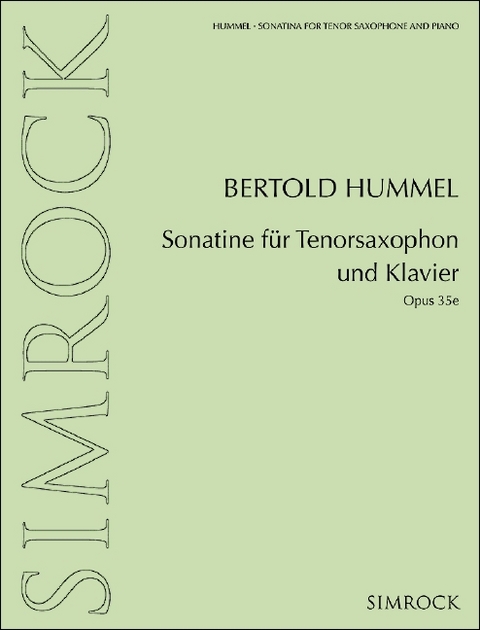 Sonatine f&uuml;r Tenorsaxophon und Klavier - 
