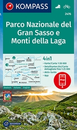 KOMPASS Wanderkarte 2476 Parco Nazionale del Gran Sasso e Monti della Laga 1:50.000 - 