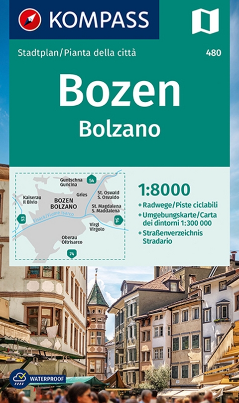 KOMPASS Stadtplan Bozen / Bolzano 1:8.000