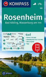 KOMPASS Wanderkarte 181 Rosenheim, Bad Aibling, Wasserburg am Inn 1:50.000 - 