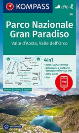 KOMPASS Wanderkarte 86 Parco Nazionale Gran Paradiso, Valle d'Aosta, Valle dell'Orco 1:50.000 - 