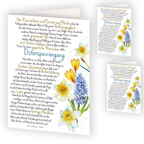 3er-Set Gru&szlig;karten "Osterspaziergang" - Johann Wolfgang von Goethe
