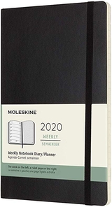 Moleskine 12 Monate Wochen Notizkalender 2020 Large/A5, Schwarz - 