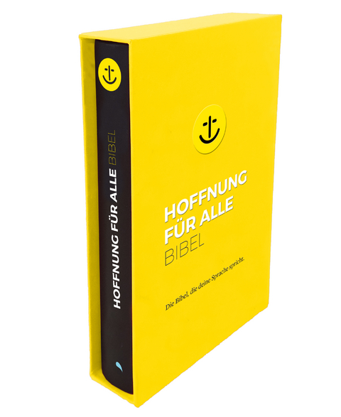 Hoffnung f&uuml;r alle. Die Bibel - "Black Hope Geschenkbibel" - Gro&szlig;format mit Loch-Stanzung im gelben Schuber - 