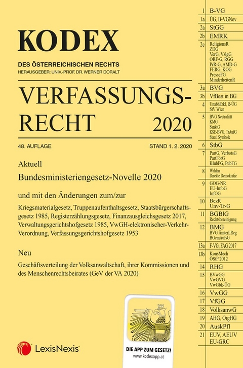 KODEX Verfassungsrecht 2020 - 