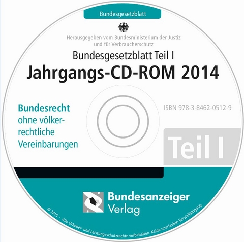 Bundesgesetzblatt Teil I Jahrgangs-CD-ROM 2014
