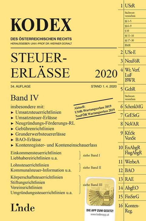 KODEX Steuer-Erl&auml;sse 2020, Band IV - Andrei Bodis