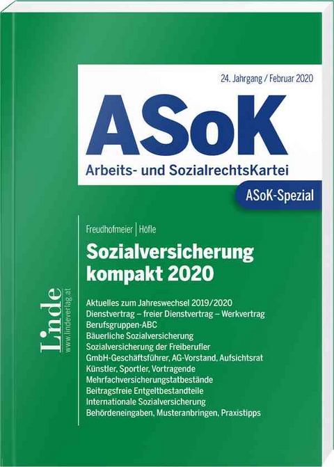 ASoK-Spezial Sozialversicherung kompakt 2020 - Wolfgang H&ouml;fle, Martin Freudhofmeier
