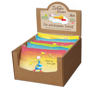 OUPS Display bunt mit 8 Zirbenkissen