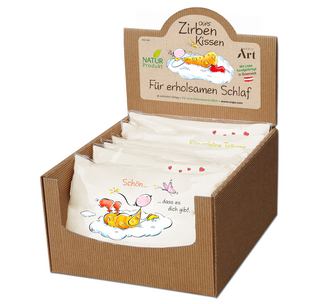 OUPS Display mit 8 Zirbenkissen