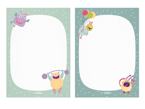 Notizblock-Set Monster (f&uuml;r Kinder)