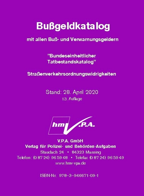Original-Bu&szlig;geldkatalog der Polizei - 