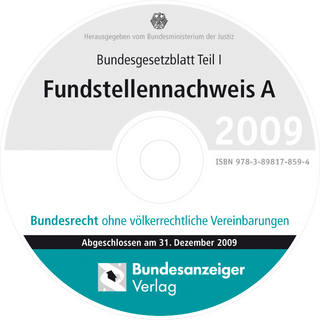 BGBL Fundstellennachweis A 2009 CD-ROM