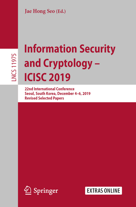 Information Security and Cryptology – ICISC 2019 - 