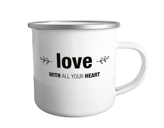 Love - Emailletasse