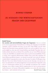 Zu sozialen und wirtschaftlichen Fragen der Gegenwart - Rudolf Steiner